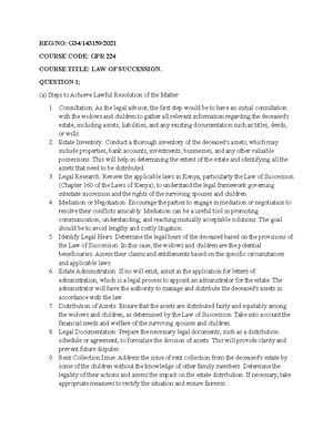 LAW OF EQUITY NOTES - SEPTEMBER 2024 UNIVERSITY OF NAIROBI FACULTY OF ...