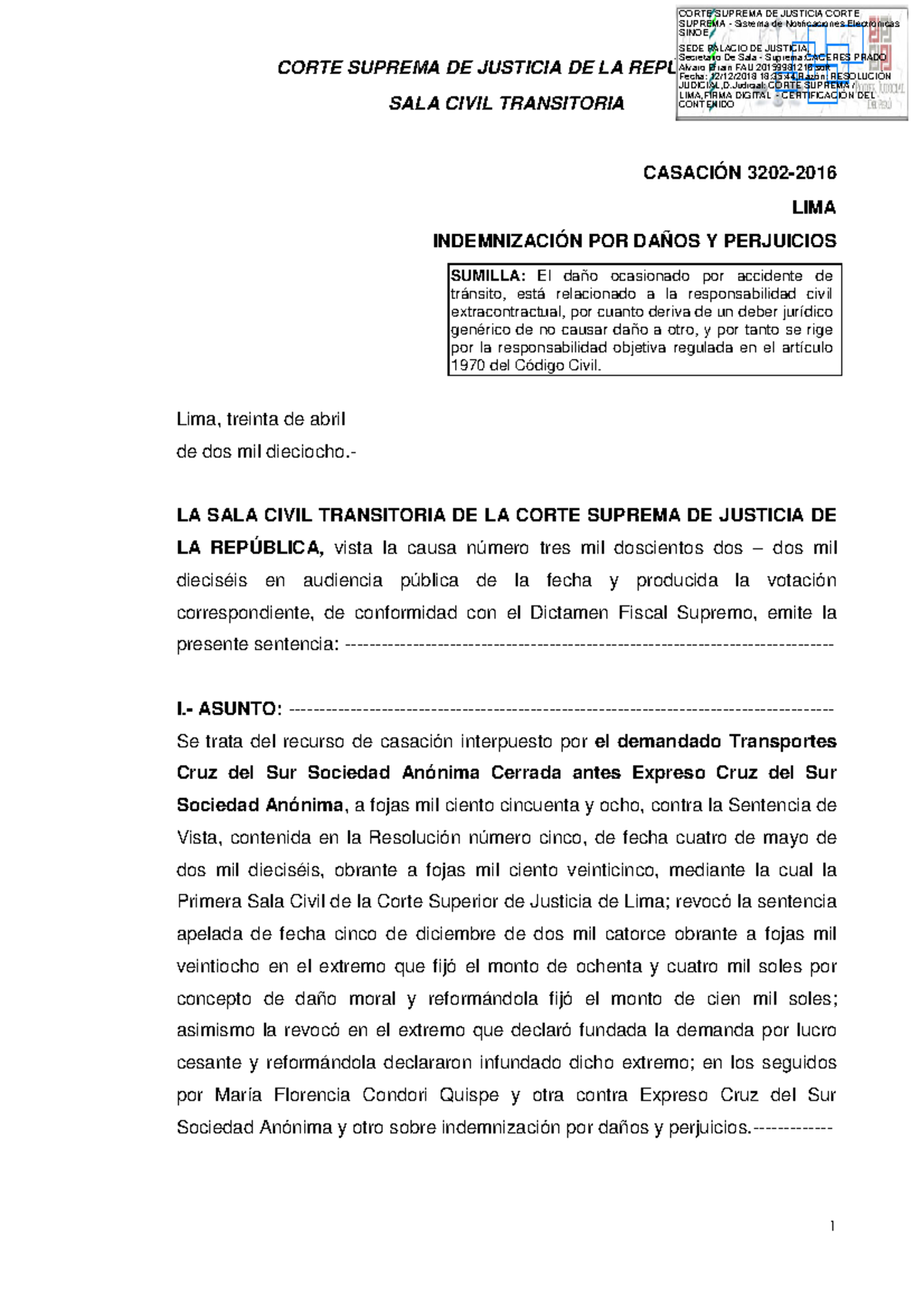 3202-2016 - Caso Real - CORTE SUPREMA DE JUSTICIA DE LA REPÚBLICA SALA ...