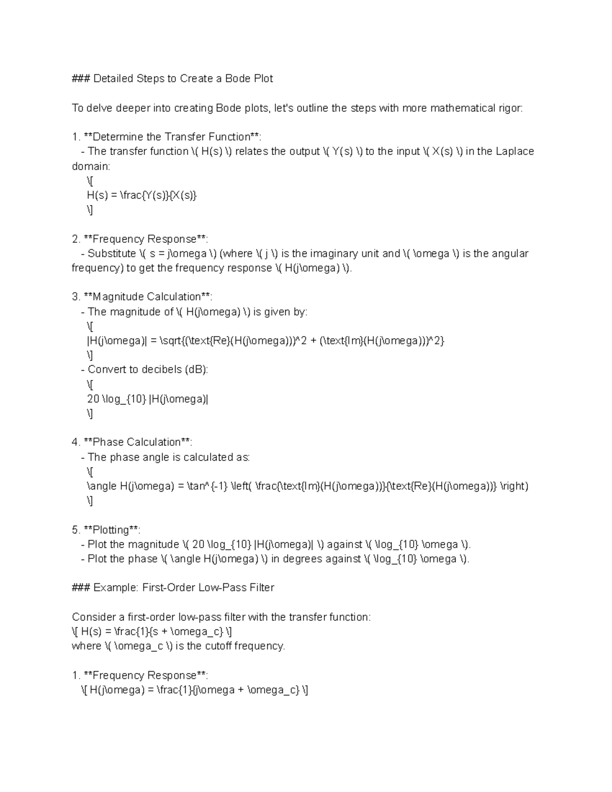 Untitled document-19 - notes - Detailed Steps to Create a Bode Plot To ...