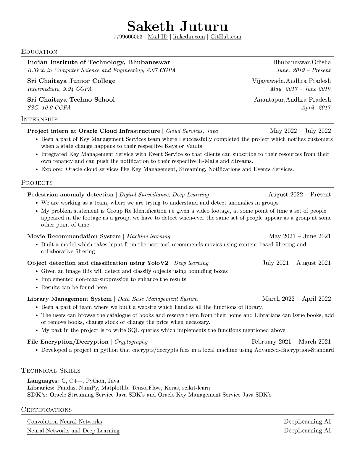 Saketh's Resume - Juturu Saketh - Saketh Juturu 7799606053 | Mail ID ...