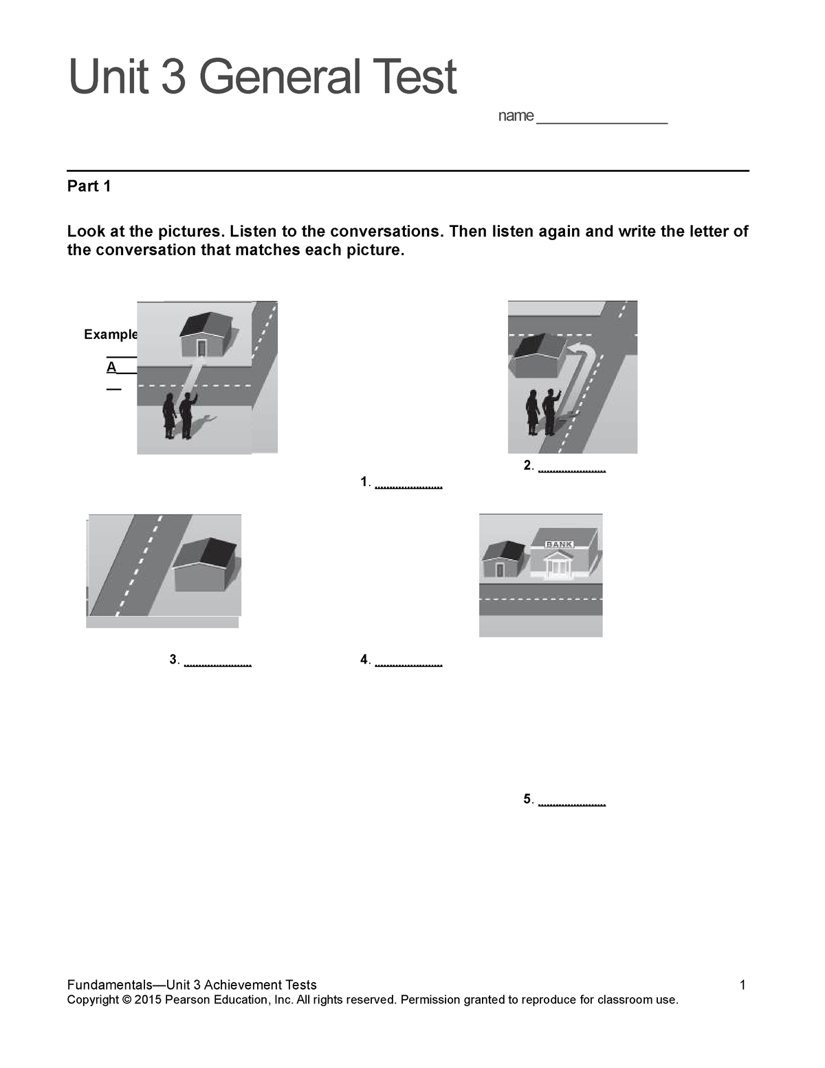 Top Notch Fundamentals Unit 3 Assessment - Unit 3 General Test Name ...