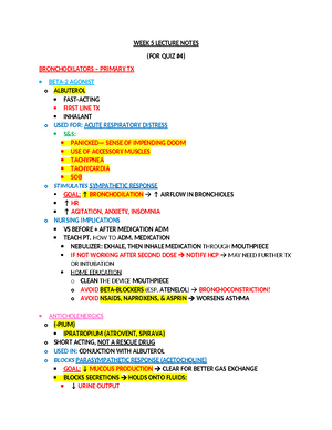 N8 Week 2 Lecture Notes - Cardiac Medication, EKG, Dysrhythmias, Heart ...