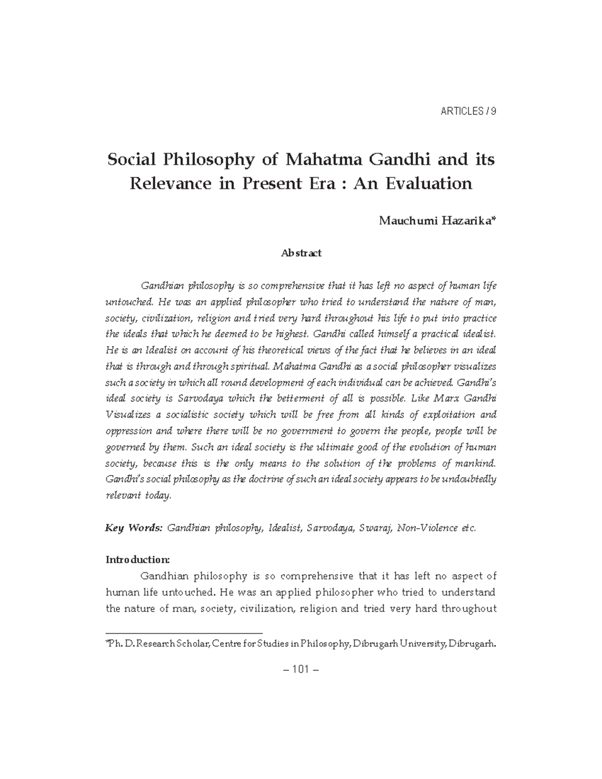 Dnjdwkkwdbd Dndnks Social Philosophy Of Mahatma Gandhi And Its Relevance In Present Era