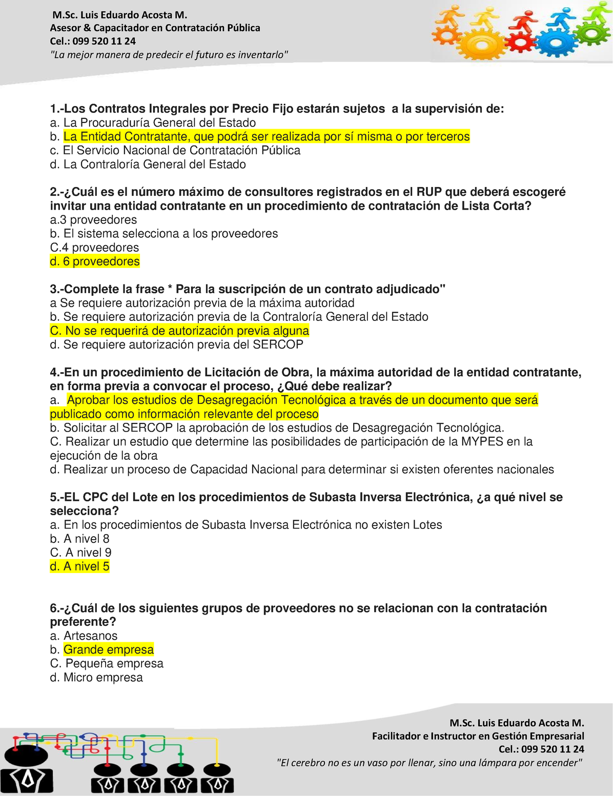 Banco De Preguntas Operador Sercop - Asesor & Capacitador En ...