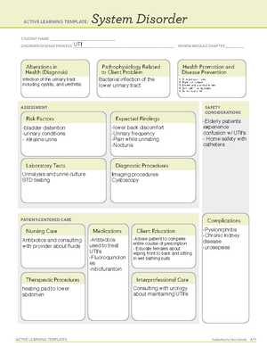 COPD - System Disorder for clinical - ACTIVE LEARNING TEMPLATES System ...