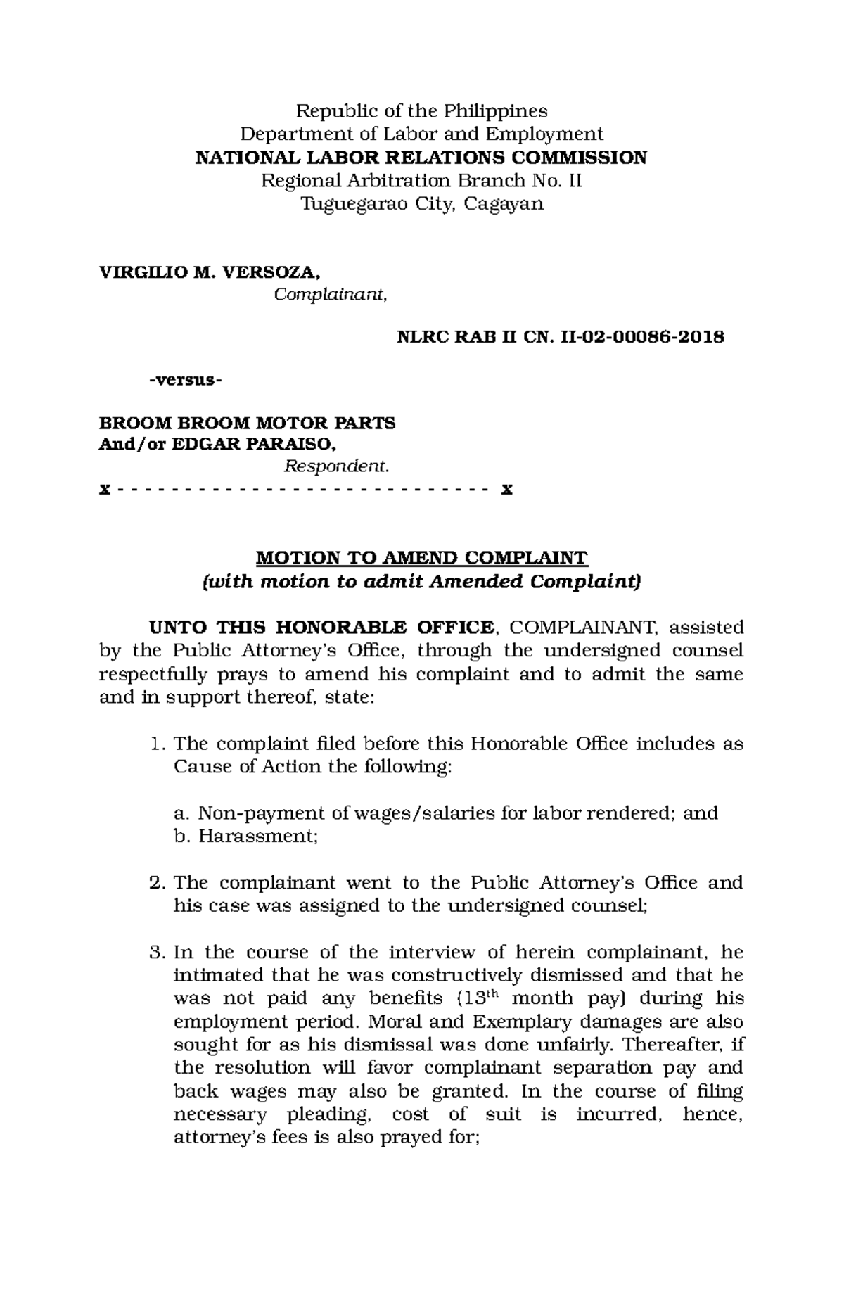 motion-to-amend-complaint-juris-doctor-studocu