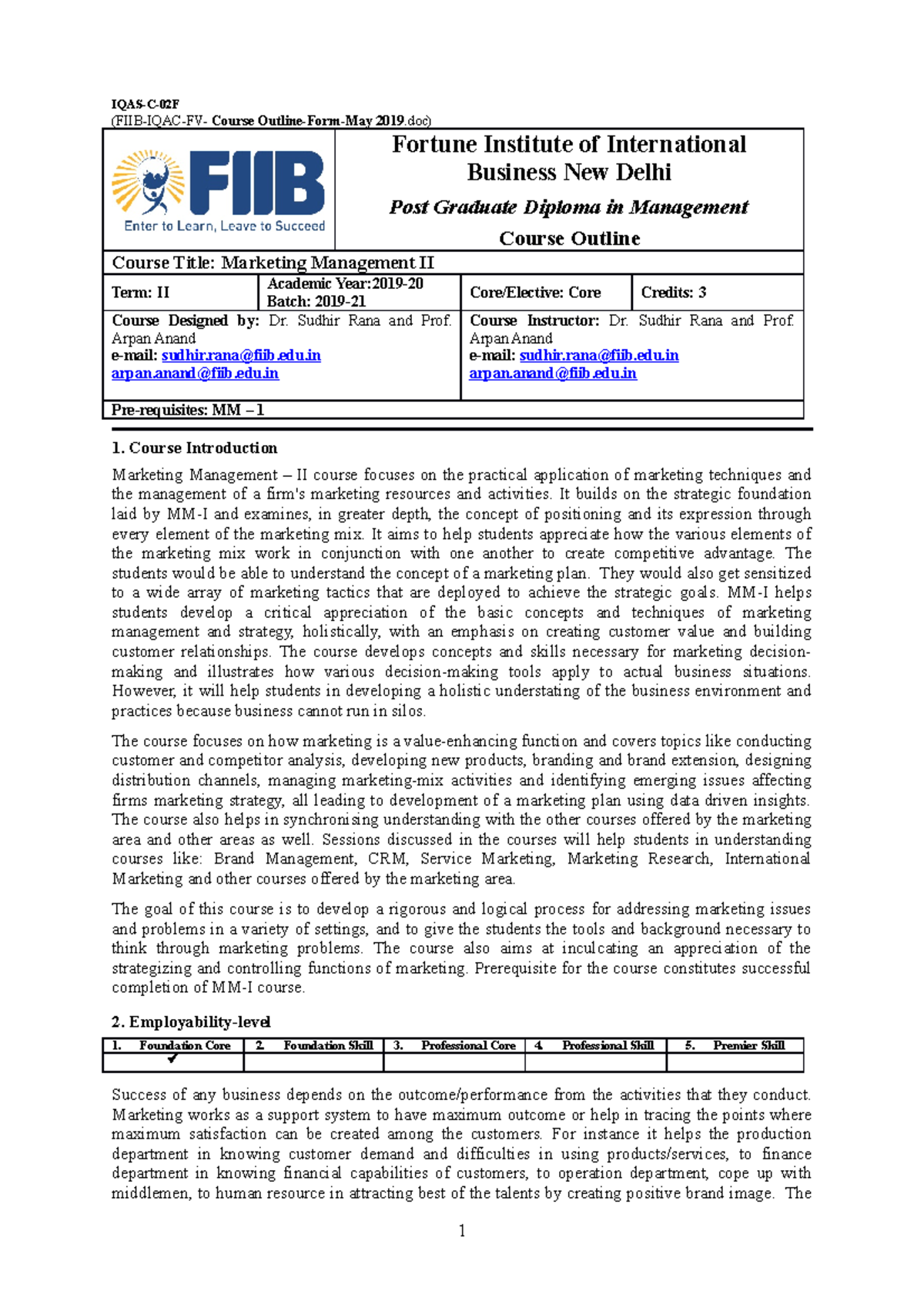 marketing-management-ii-iqas-c-02f-fiib-iqac-fv-course-outline-form