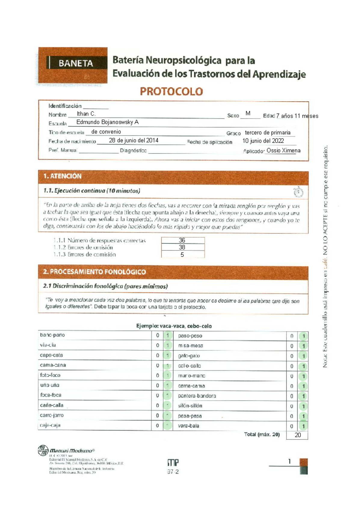 Cuadernillo De Anotaciones Baneta - Ithan C. Edmundo Bojanoswsky A De ...