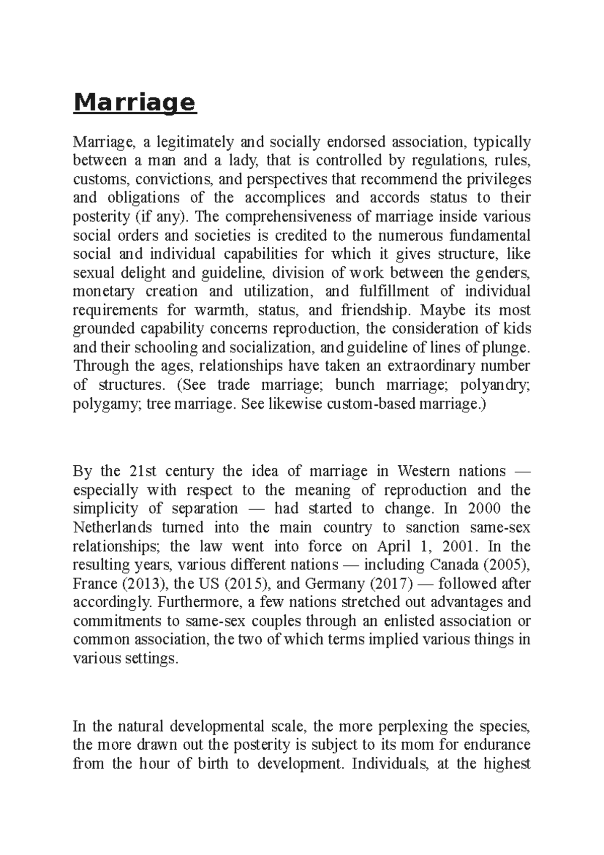 Marriage - Marriage Marriage, a legitimately and socially endorsed ...