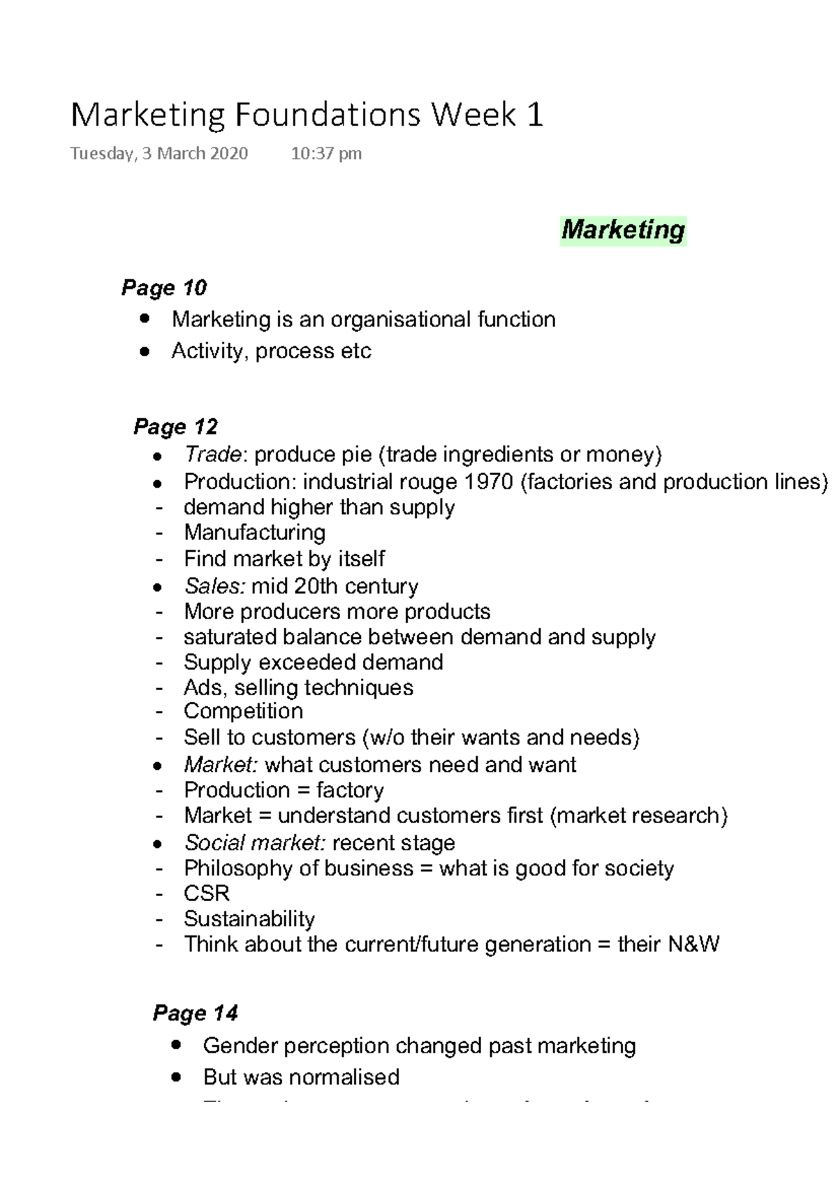 Marketing Foundations Week 1 - Warning: TT: undefined function: 32 ...