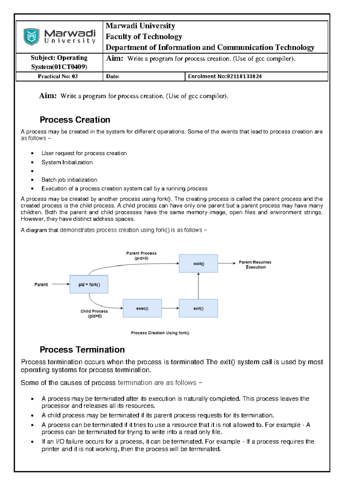 OS Practicle 3 - Aim: To study of Basic UNIX Commands and various UNIX ...