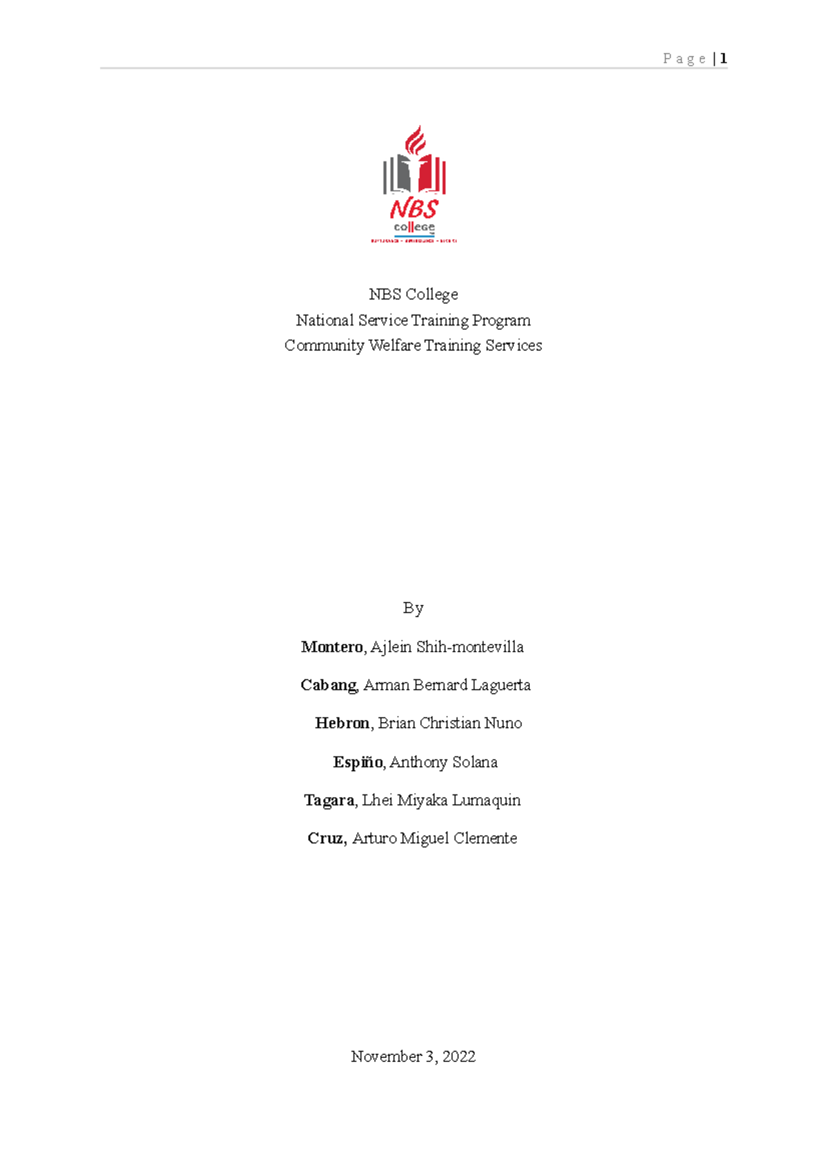 NBS College - Thank you - NBS College National Service Training Program ...