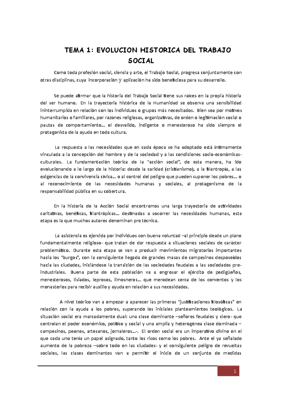 TEMA 1 Evolucion Historica - TEMA 1: EVOLUCION HISTORICA DEL TRABAJO ...