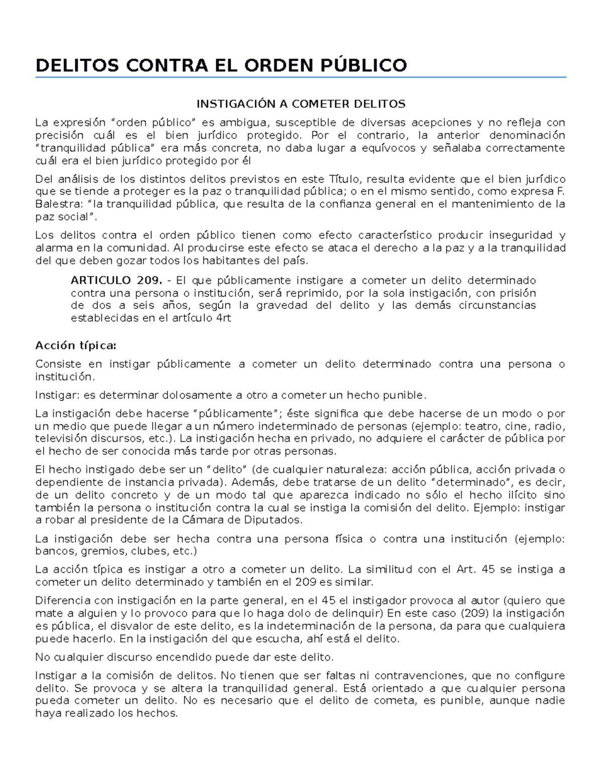 Delitos contra Orden Publico - DELITOS CONTRA EL ORDEN PÚBLICO ...