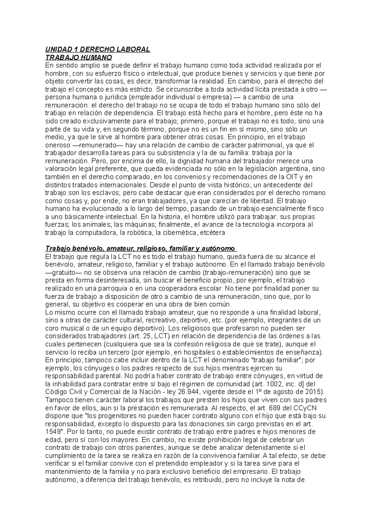 Unidad 1 Derecho Laboral - Derecho laboral y de la seguridad Social ...
