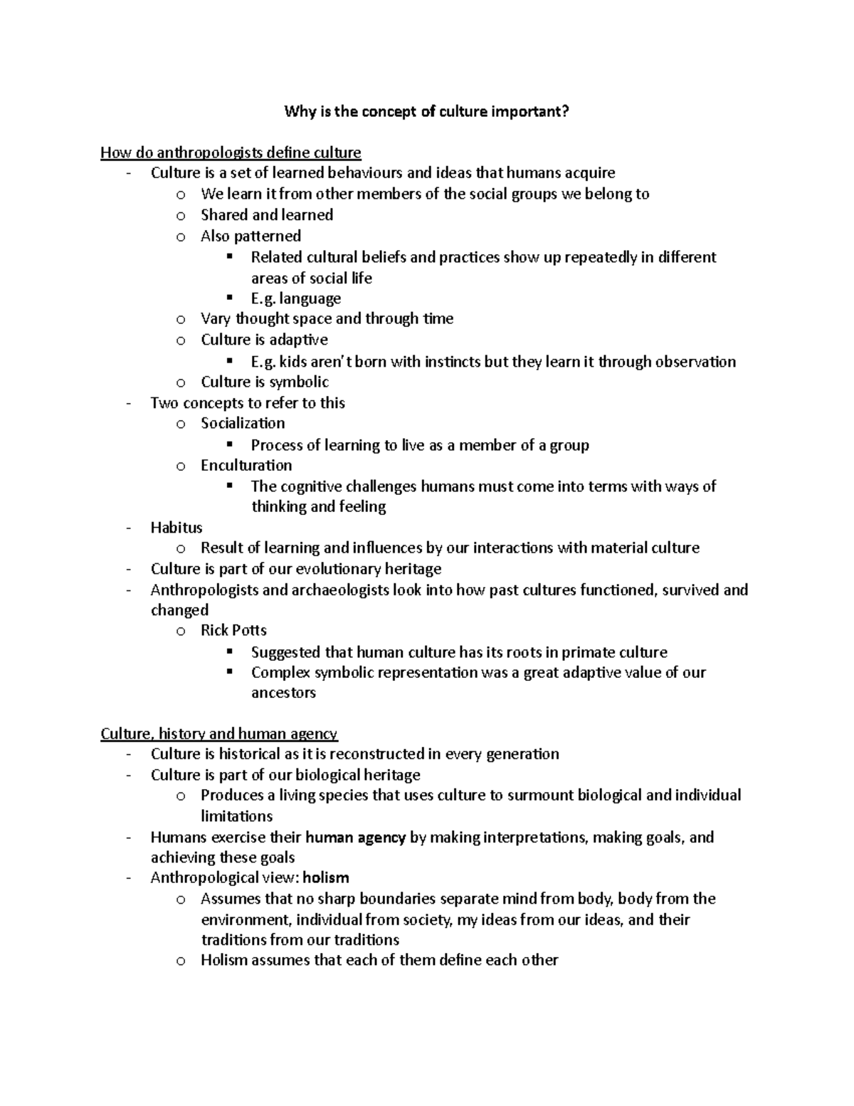 Anthro textbook chapter 2 - Why is the concept of culture important ...