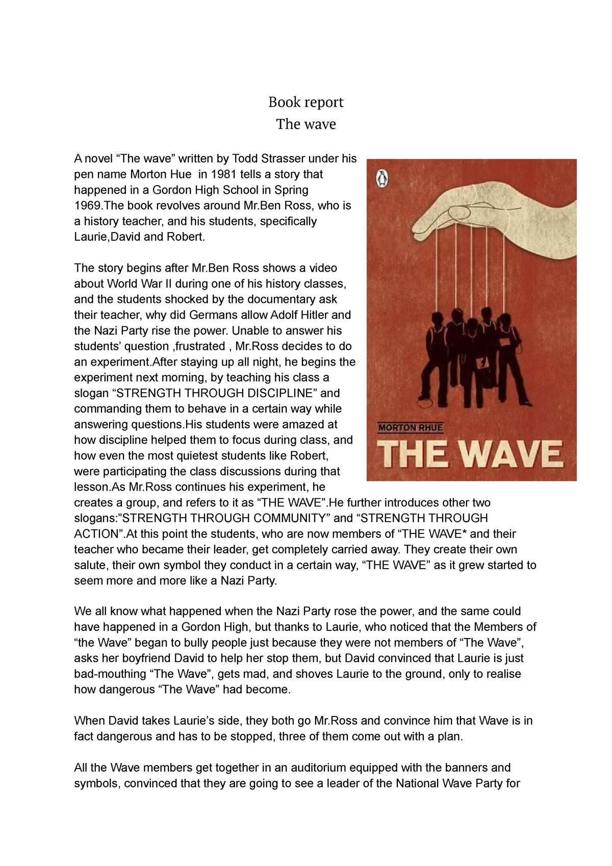book report the wave