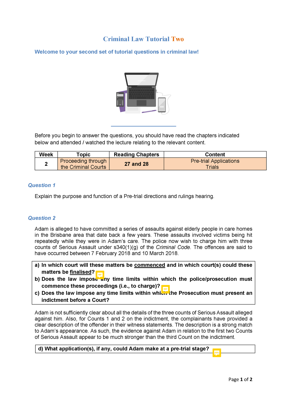 Tutorial On Jurisdiction, Committals And Indictments - LAWS75-203 ...