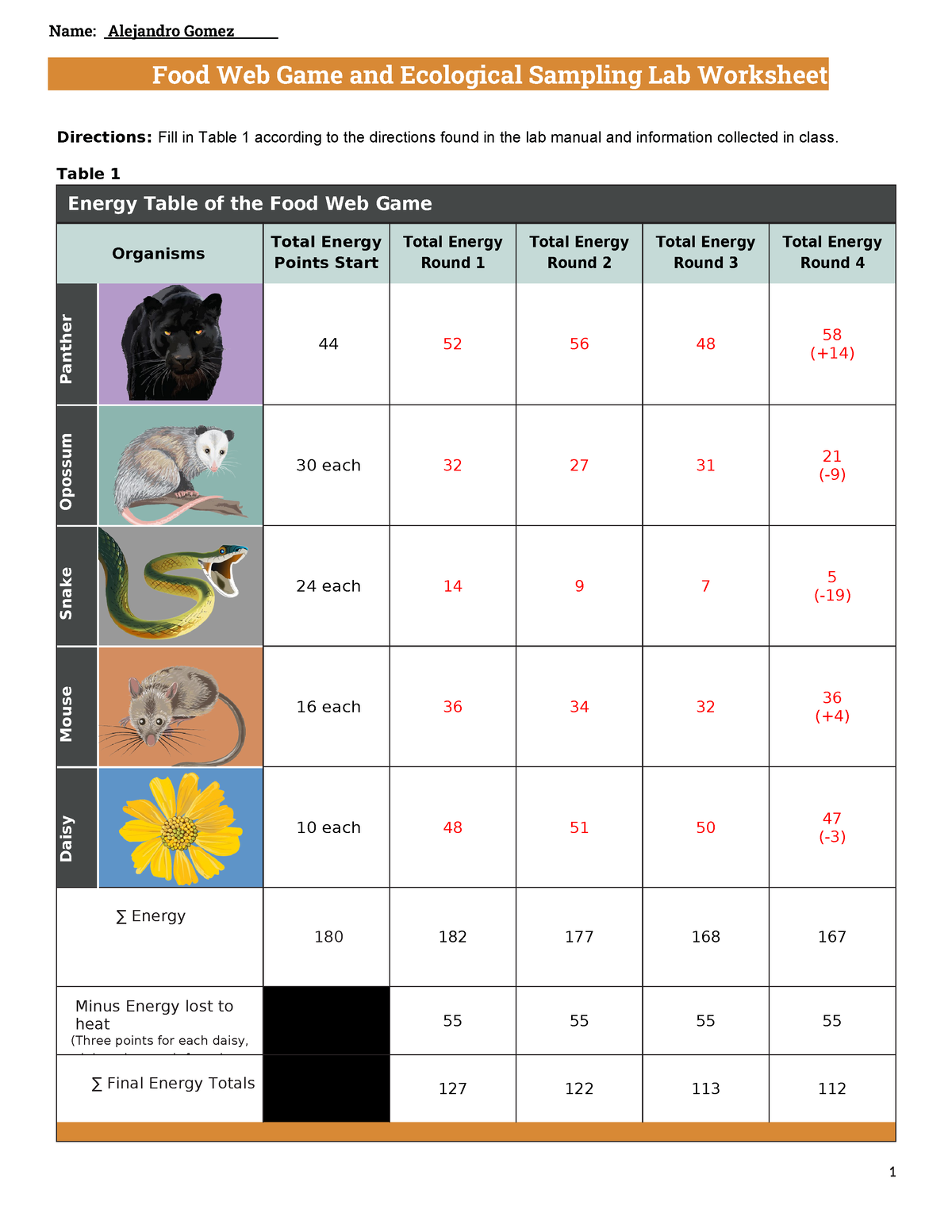 Bio182-10 - Worksheet - Food Web Game And Ecological Sampling Lab ...