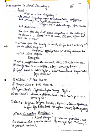 Unit 1 Cloud Computing Cloud Computing Studocu