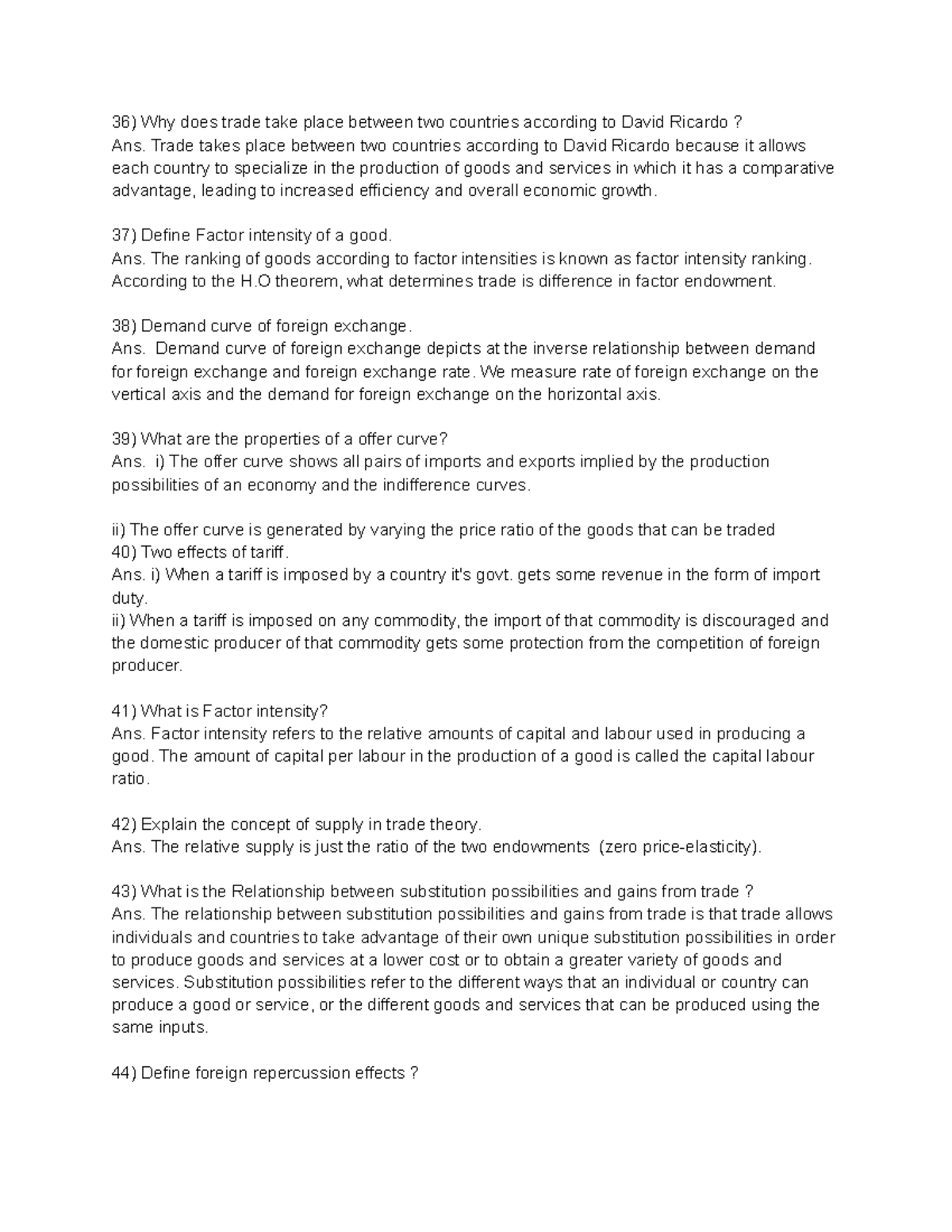 International trade short 1 why does trade take place between two
