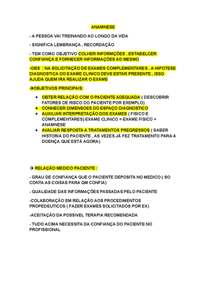 Resumyndo Med ️ - COMPONENTES DA ANAMNESE 📋 👩🏻‍⚕️Sem sombra de dúvida a Anamnese  é a parte mais importante da medicina, pois é onde estabelecemos o pilar da  relação médico-paciente, além de