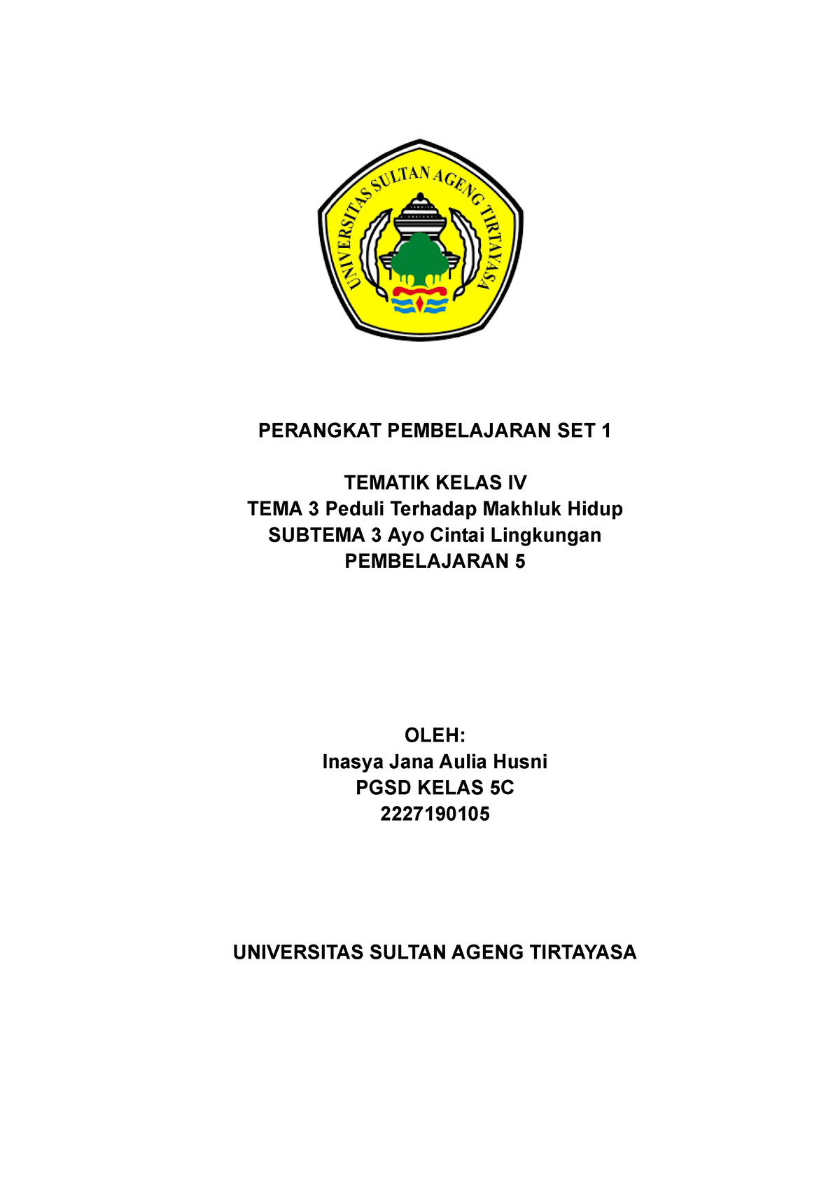 Rpp Kelas 4 Tema 3 Subtema 3 Pembelajaran 5 Perangkat Pembelajaran Set 1 Tematik Kelas Iv Tema 2852