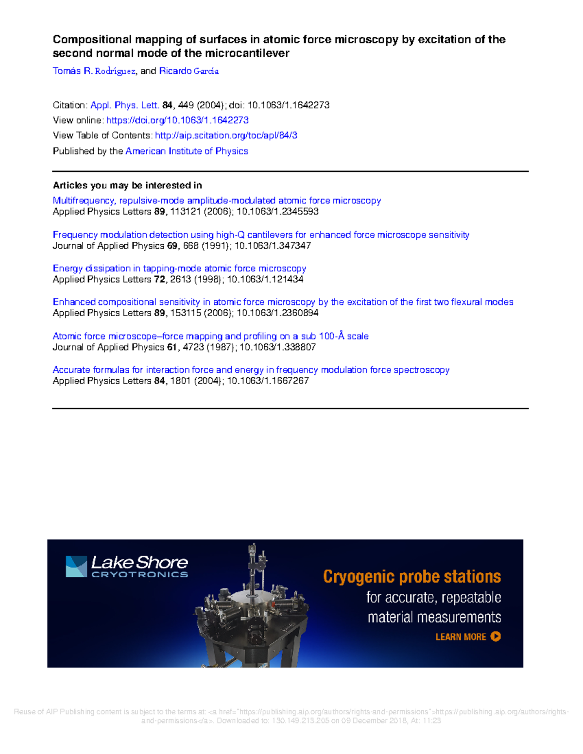 Second normal mode Garcia - Reuse of AIP Publishing content is subject ...