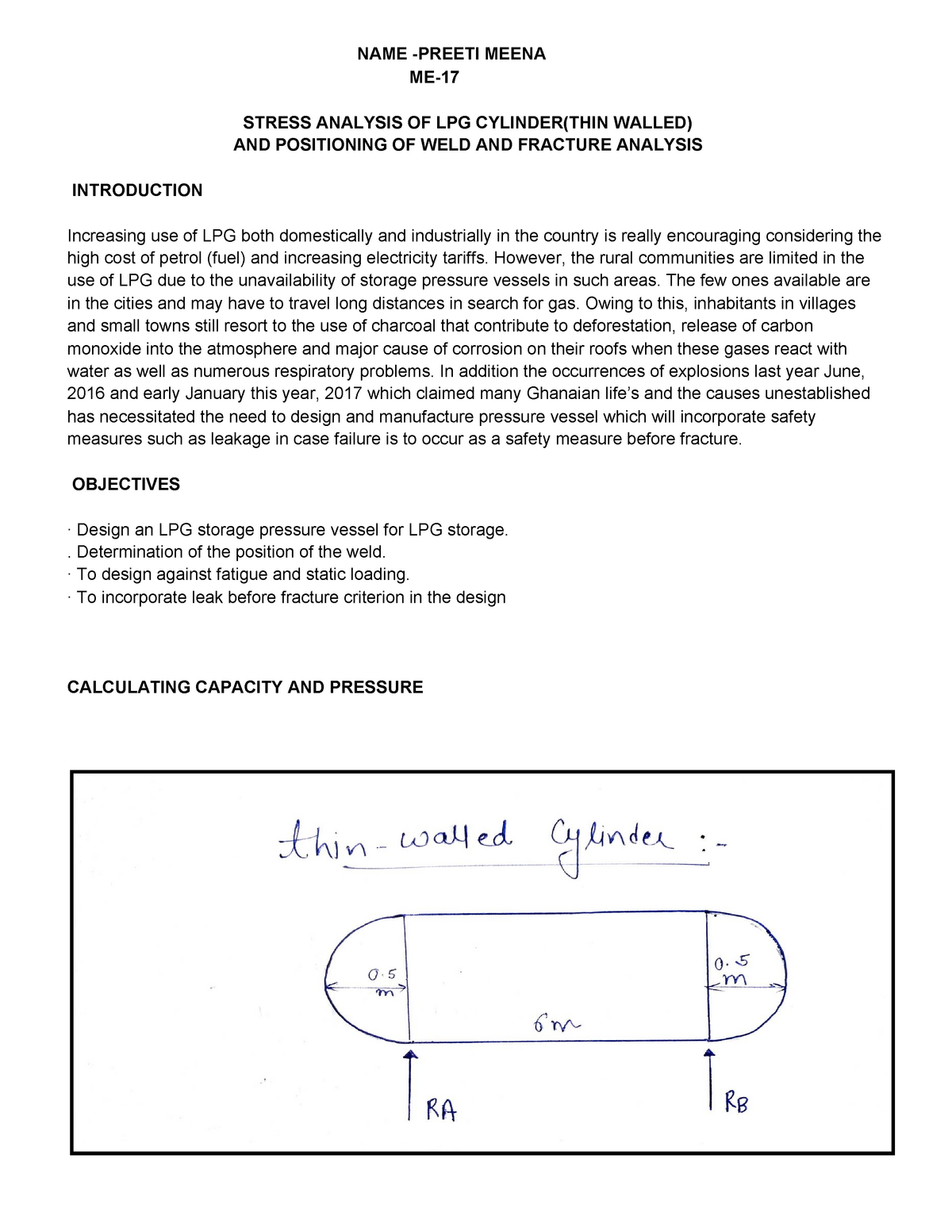 Report Solid - NAME -PREETI MEENA ME- STRESS ANALYSIS OF LPG CYLINDER ...