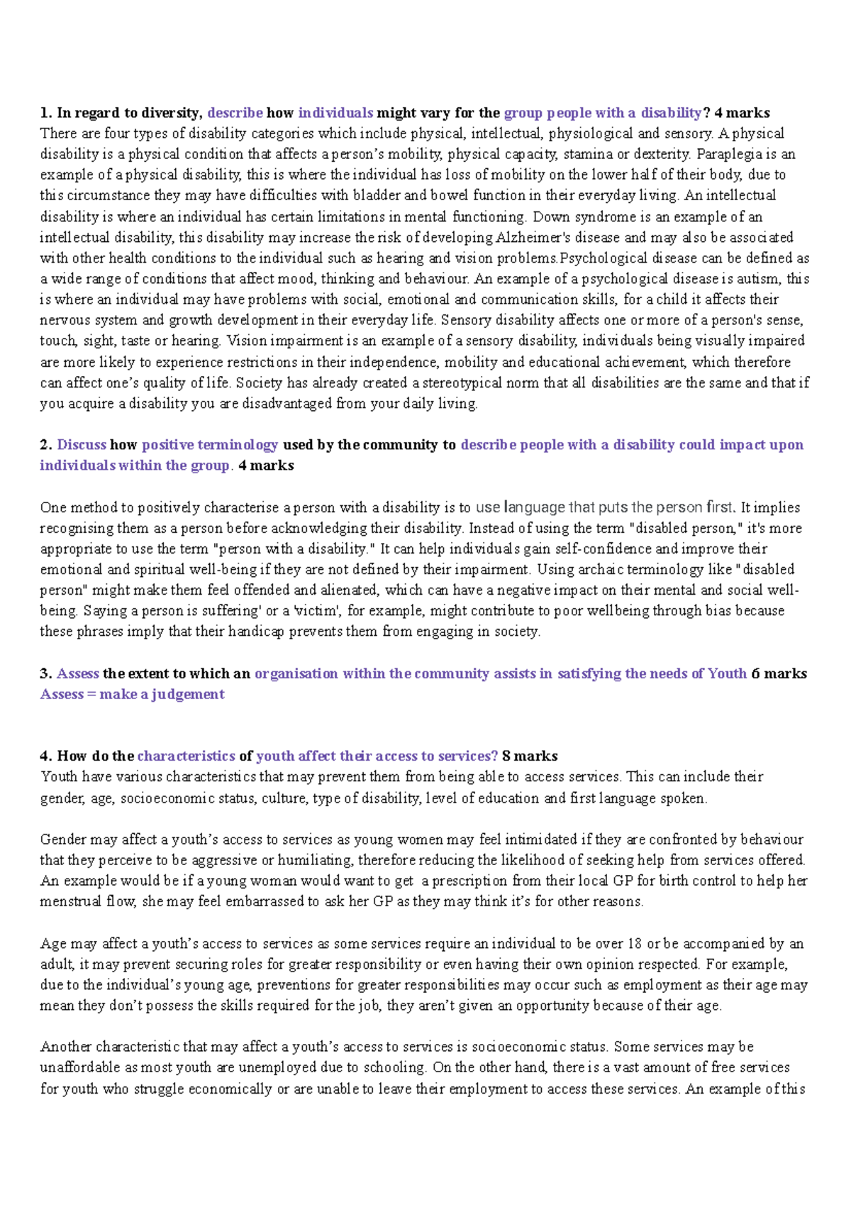 Groups in context reponse - In regard to diversity, describe how ...