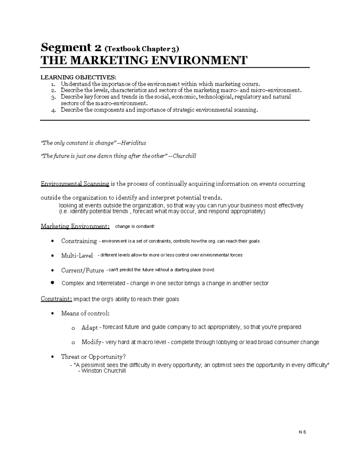 S02 Marketing Environment - MAR 3023 - University of Florida - Studocu