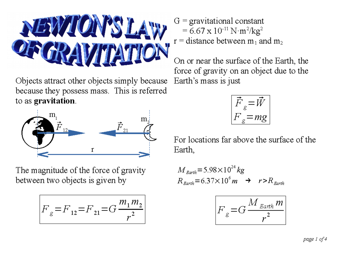 004 Gravitation - Physics for Engineers - Objects attract other objects ...