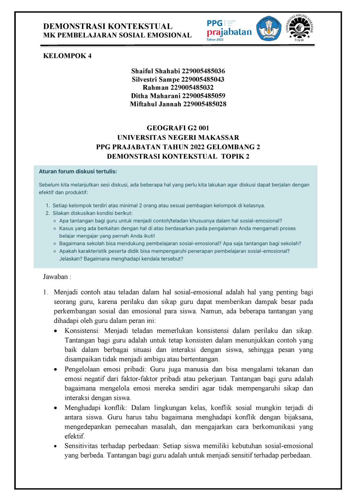 Demonstrasi Kontekstual Topik 2 Kelompok 4 - MK PEMBELAJARAN SOSIAL ...