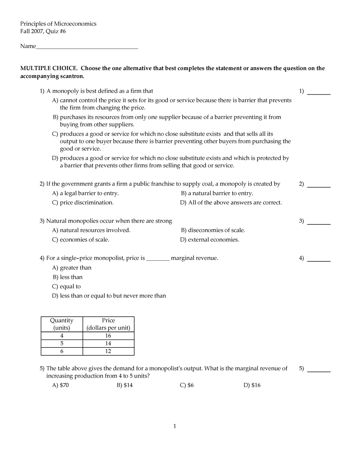 chapter 6 microeconomics homework answers