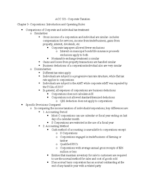 ACC 321 Chpt 4 - Chapter 4 Notes For ACC 321- Corporate Taxation - ACC ...