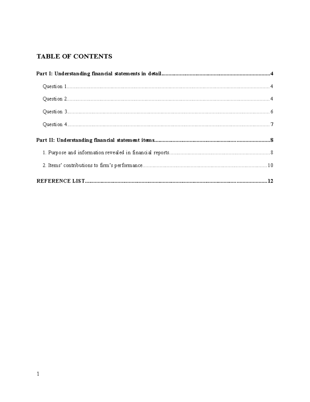 ACCT2105 Assessment 3a_ - TABLE OF CONTENTS Part-I: - Studocu