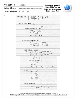 MS2018 2019-2020 Semester 1 - Subject Code : Suggested Solution Brought ...
