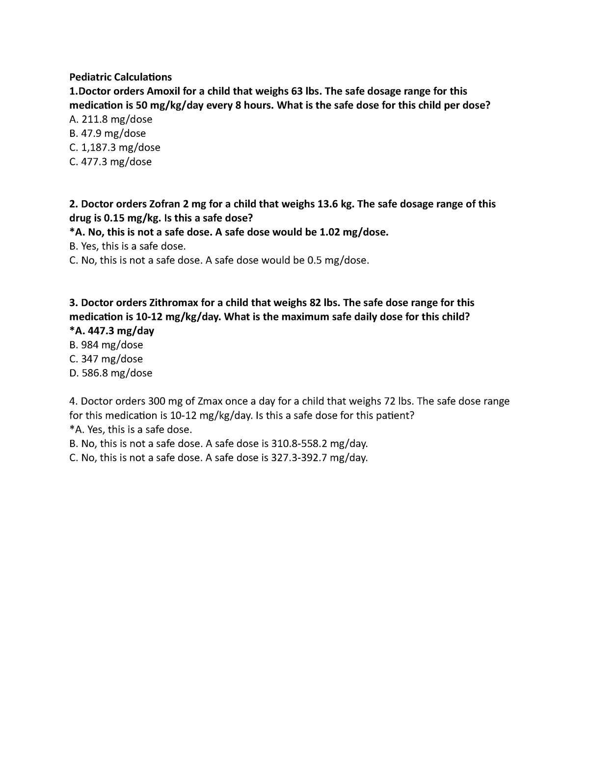 1pediatric-calculations-the-safe-dosage-range-for-this-medication-is