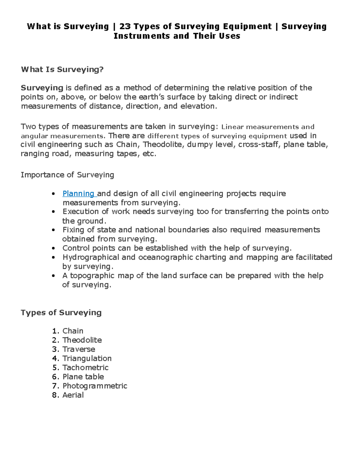 CE-32 - CE32A - What is Surveying | 23 Types of Surveying Equipment ...