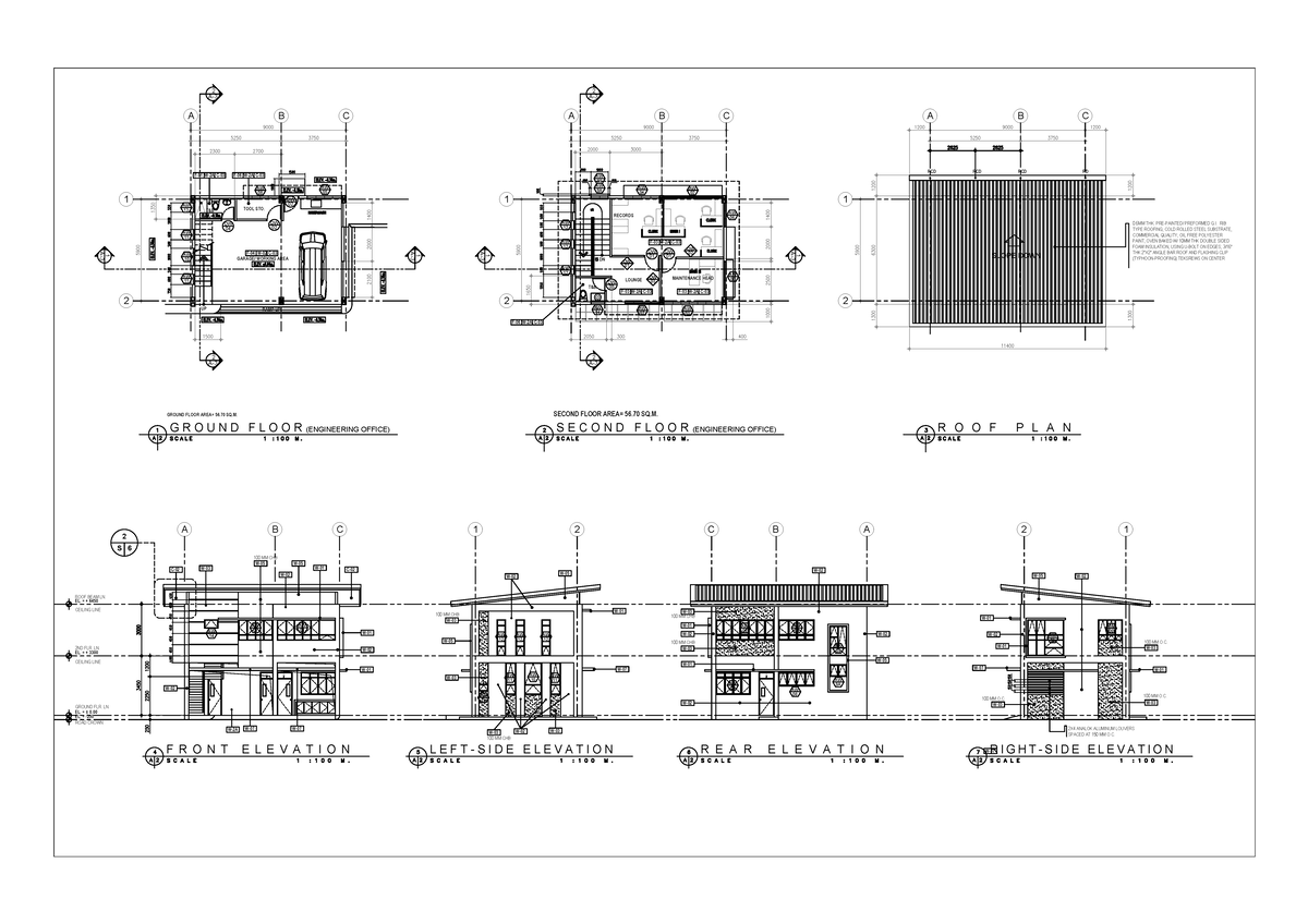 Rv.ref-Model A2 - Architectural model/plan example. - LOUNGE RECORDS T ...