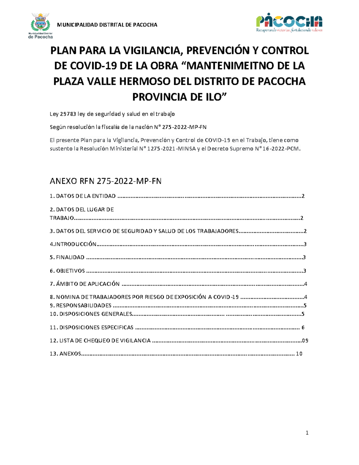 PLAN PARA LA Vigilancia DE LA Covid 19 PVH - PLAN PARA LA VIGILANCIA ...