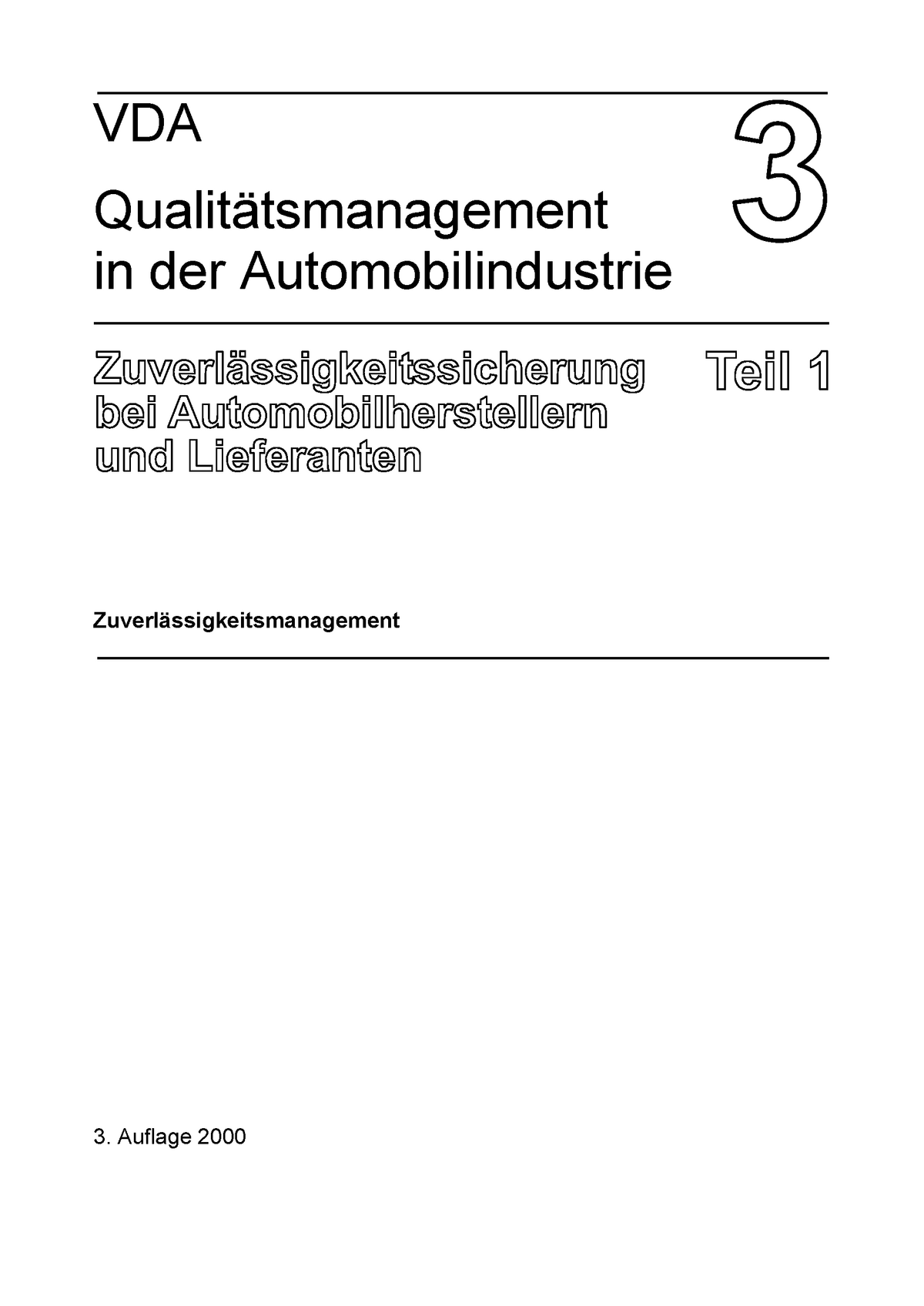 Vda Band Qualitatmangement Inhalt Usw Vda Qualit Tsmanagement In