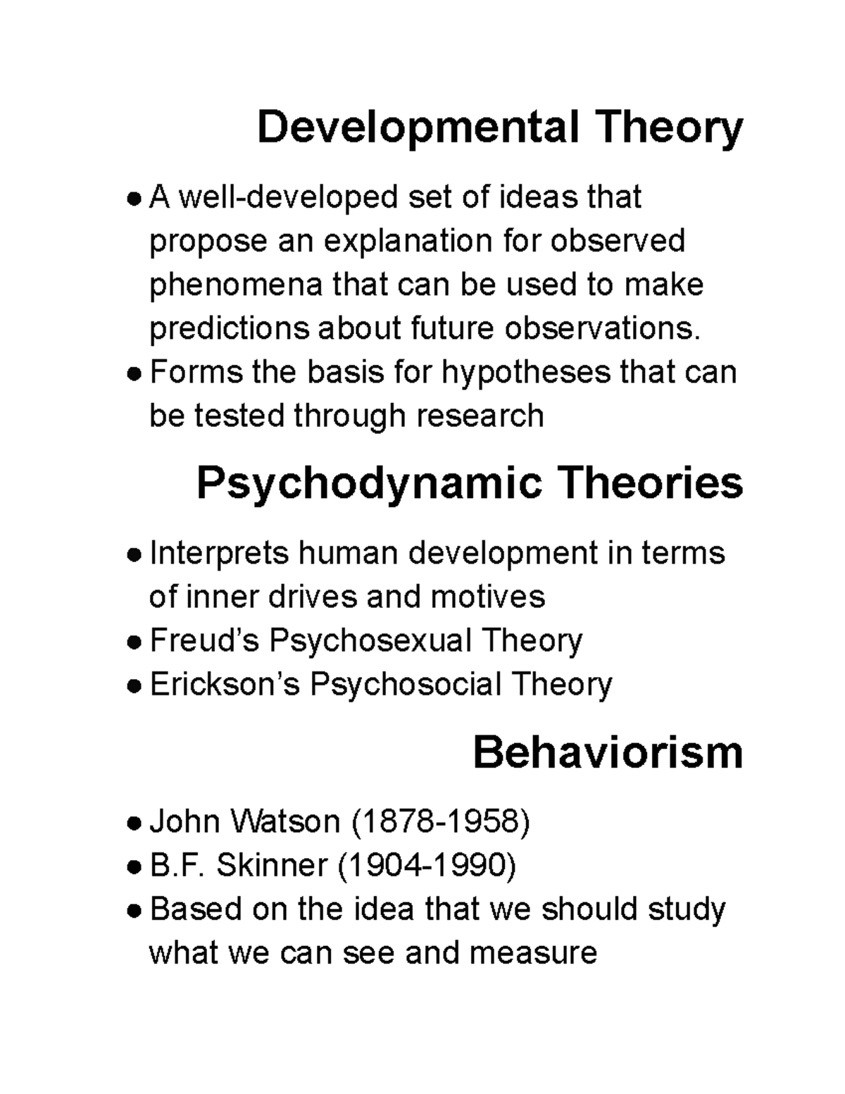 developmental-theory-behaviorism-psychoanalytical-developmental