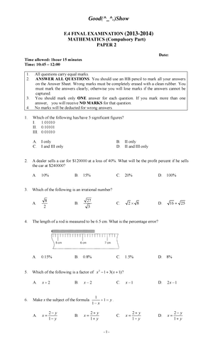 OPM RWS 4A05 - Primary School P4 maths exercise - 1. 450 30 = 15 驗算：除數 ...