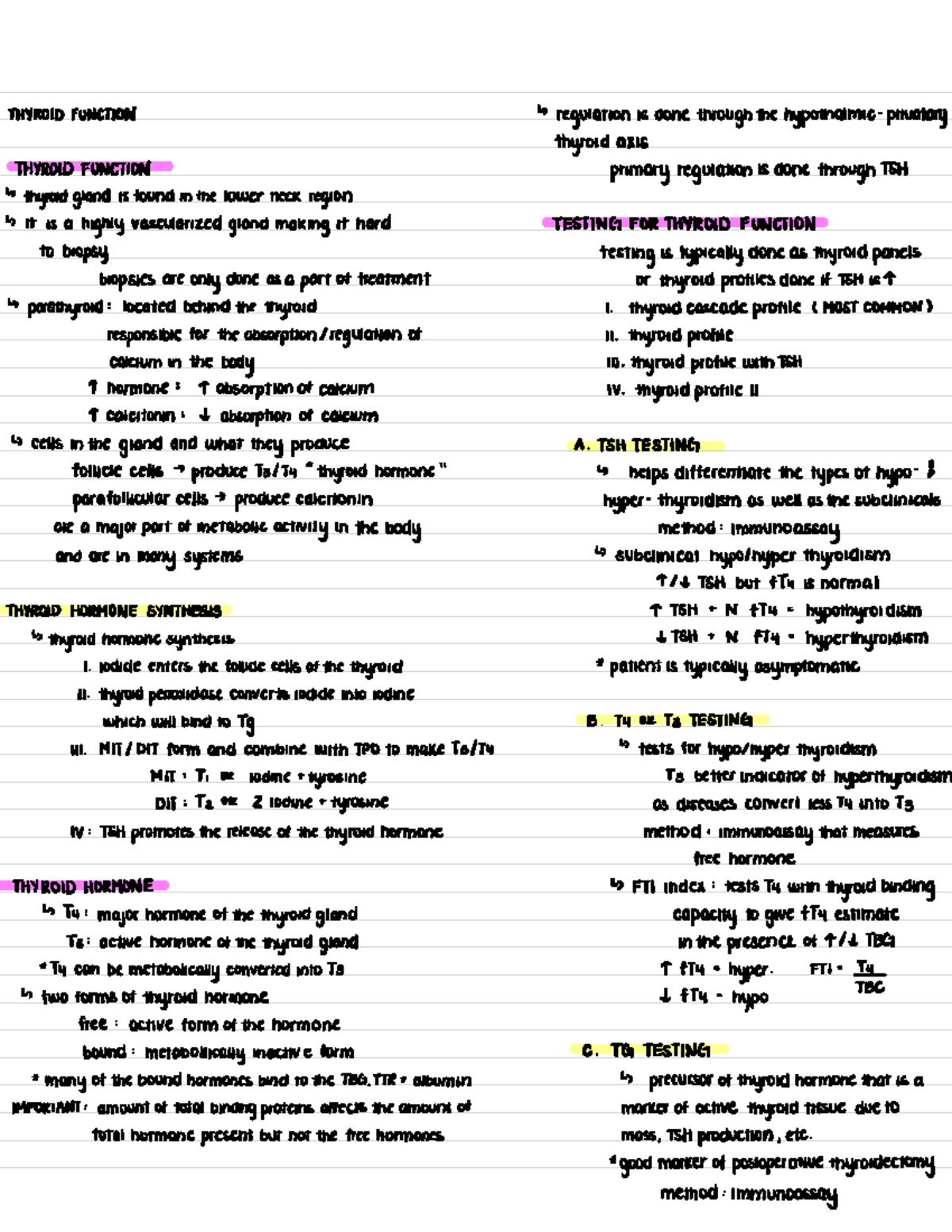 Clinical Chemistry II - Thyroid Gland - THYROID FUNCTION ) regulationis ...
