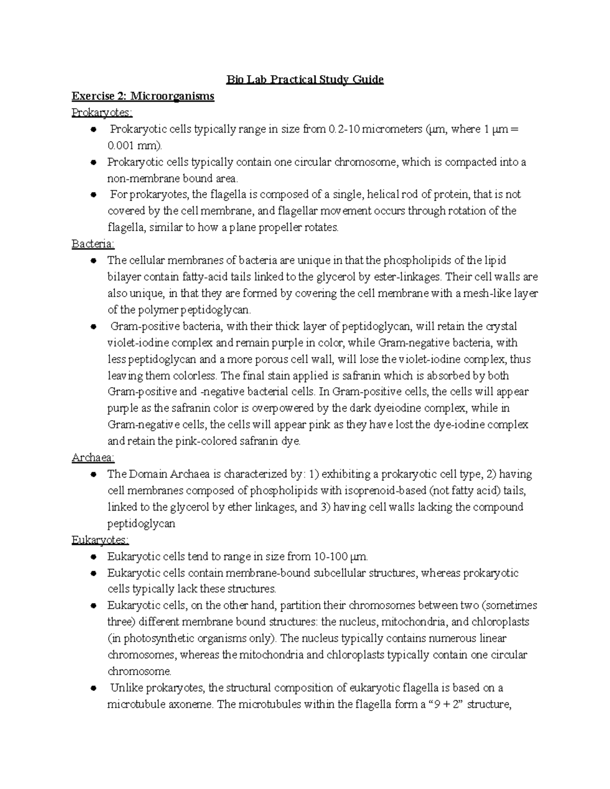 Bio Lab Practical 1 Study Guide - Bio Lab Practical Study Guide ...