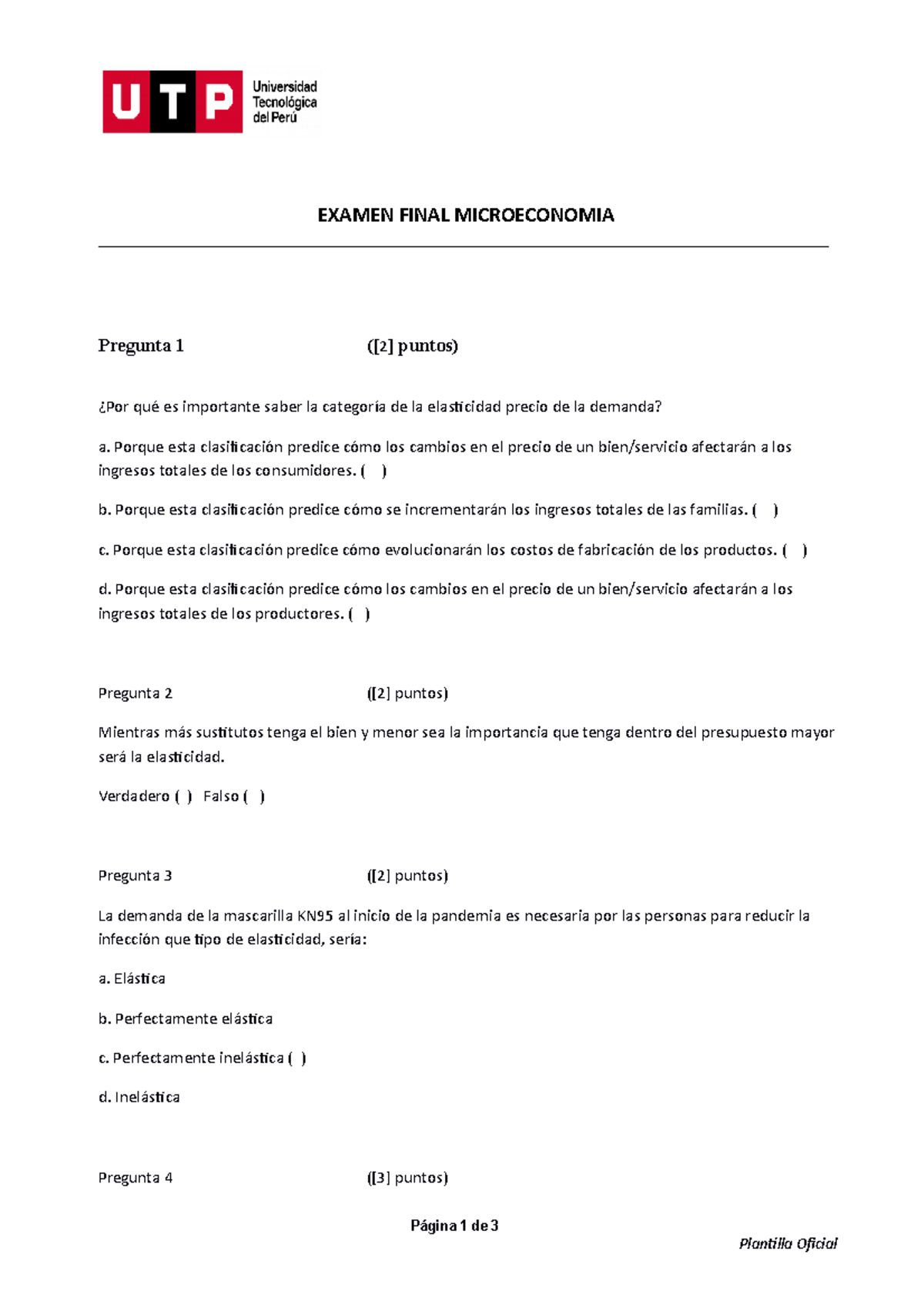 Examen Final MICROOOOOOOOO - EXAMEN FINAL MICROECONOMIA - Studocu