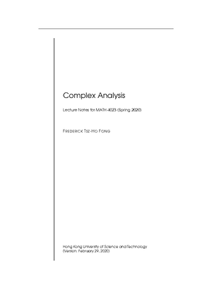THE SYLLABUS FOR MATH4023 COMPLEX ANALYSIS - Math 4023 Complex Analysis ...
