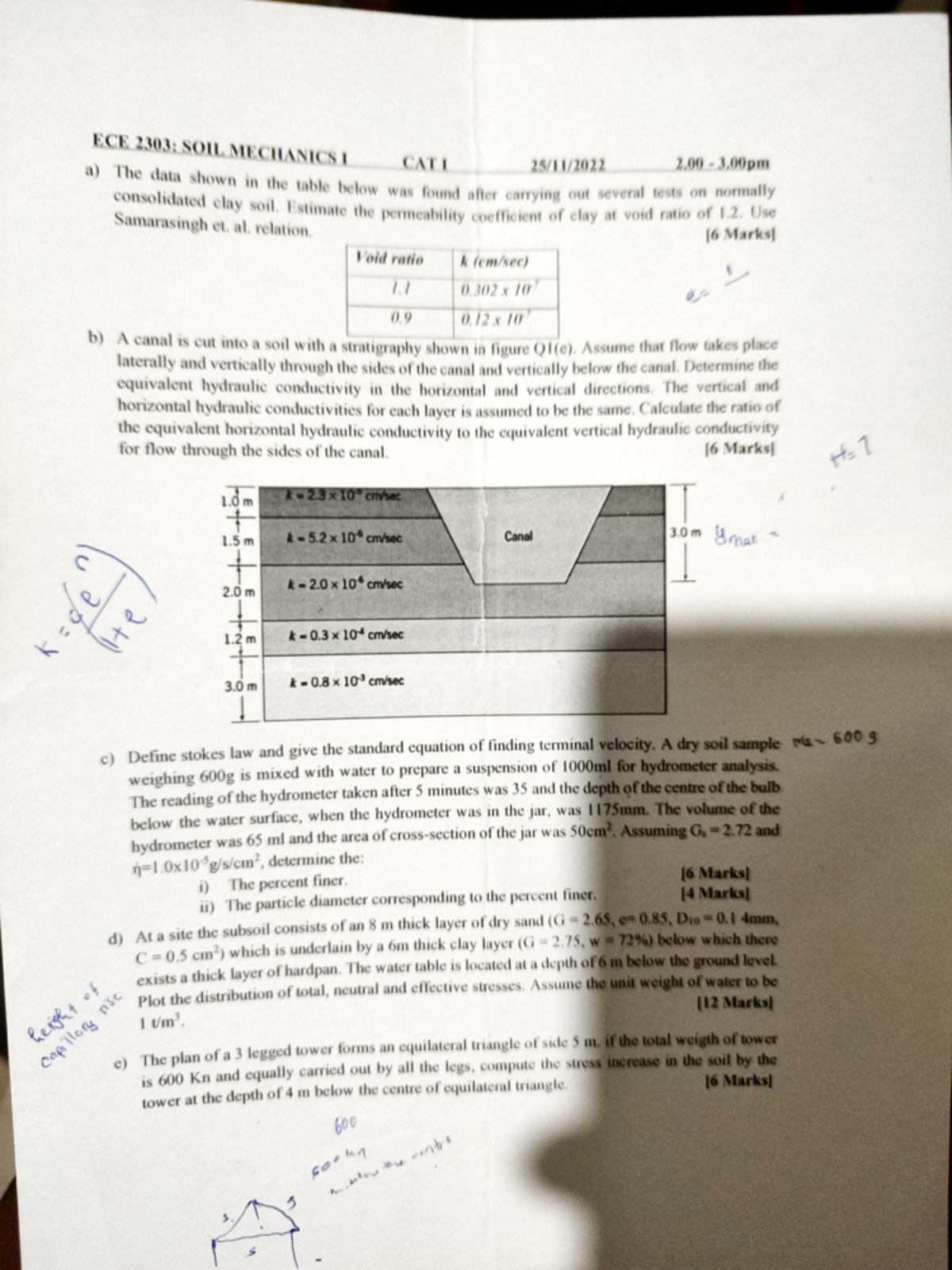 Soil Mech 1 - Questions - Soil science - Studocu