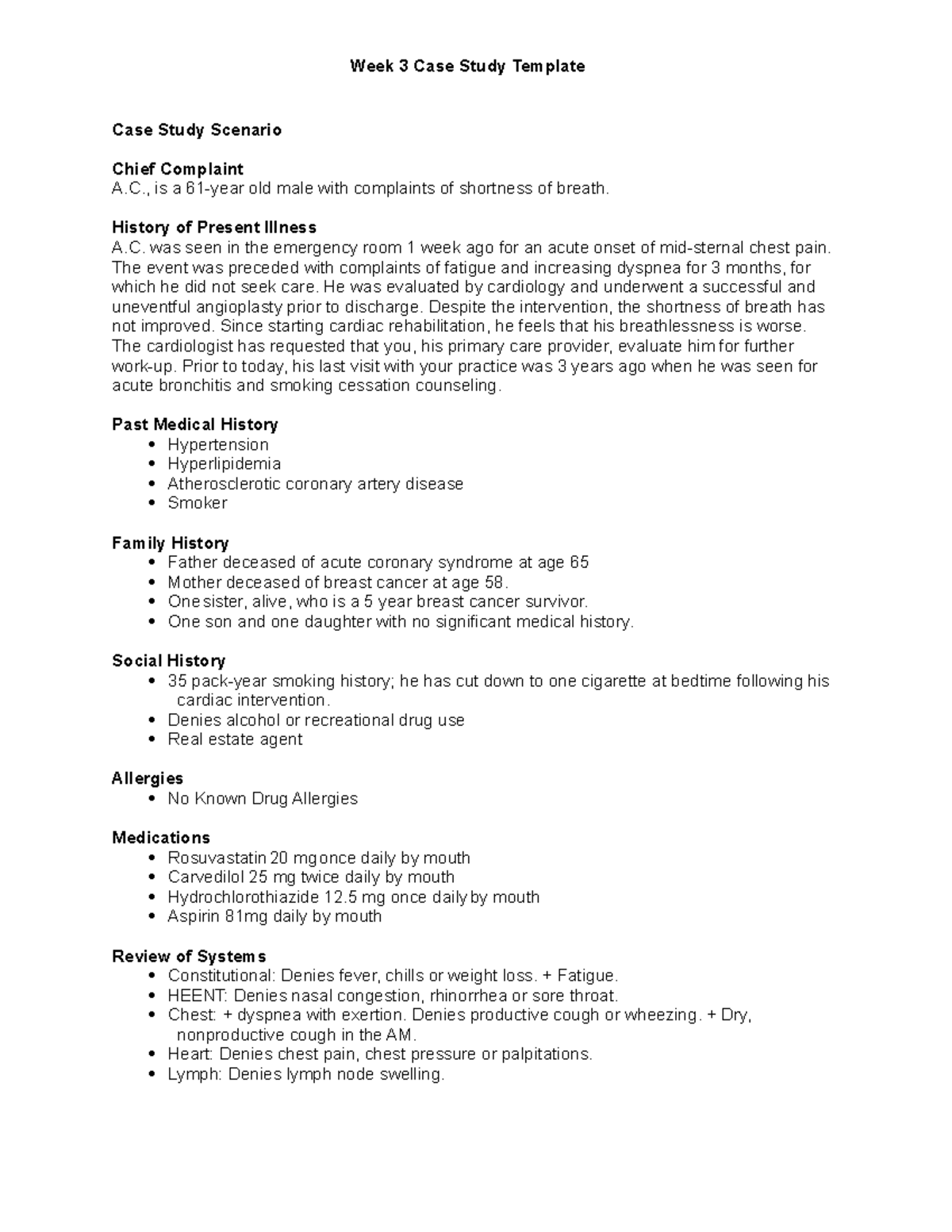 NR507 Week 3 Case Study COPD - Case Study Scenario Chief Complaint A ...